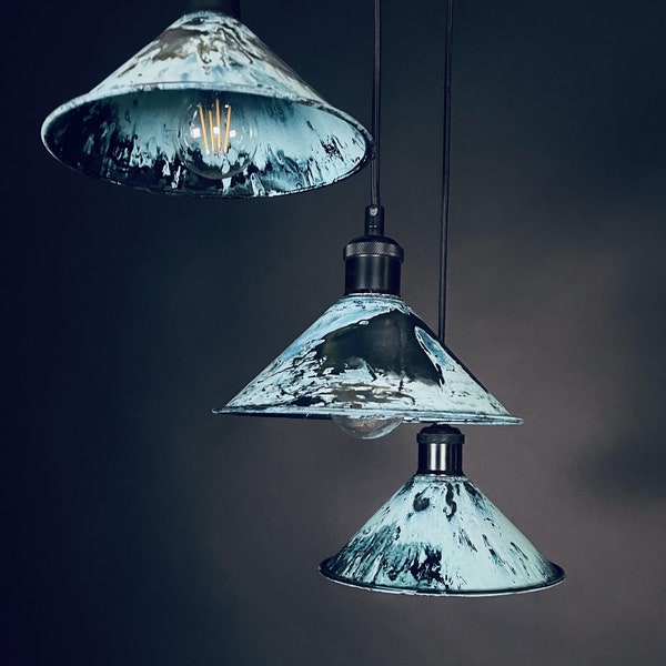 Industrial lighting , BUNDLE OF 3 , Copper lamp ,Light fixture ,Rustic chandelier