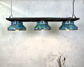Industrial lighting ,Rustic chandelier ,Kitchen island lighting, Reclaimed wood ceiling Lamp, Handmade pendant