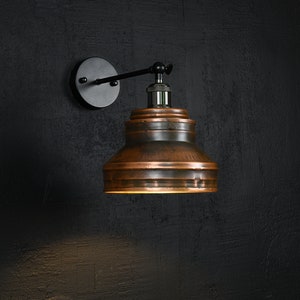 Sconce light Wall lighting Industrial light Modern Copper lamp Minimalist Patina