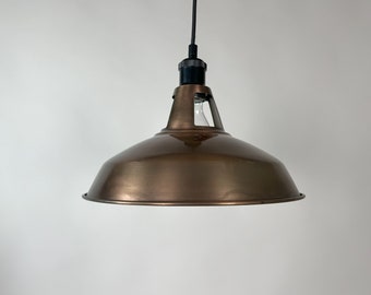 Industriële verlichting, koperen lamp, patina lichtarmatuur, rustieke kroonluchter, boerderijverlichting, hanglamp