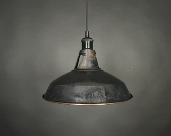 Industriële verlichting, koperen lamp, patina lichtarmatuur, rustieke kroonluchter, boerderijverlichting, hanglamp