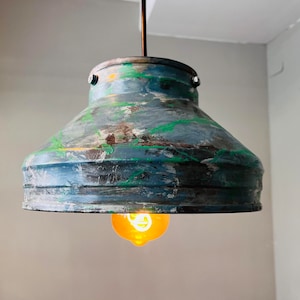 Éclairage industriel, Lustre rustique, Lampe Steampunk, Luminaire, Fait à la main, Suspension au plafond image 7