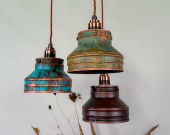 Industrial light Modern Copper lamp Patina light fixture