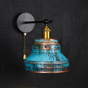 Sconce light Wall lighting Industrial light Modern Copper lamp Minimalist Patina Switch