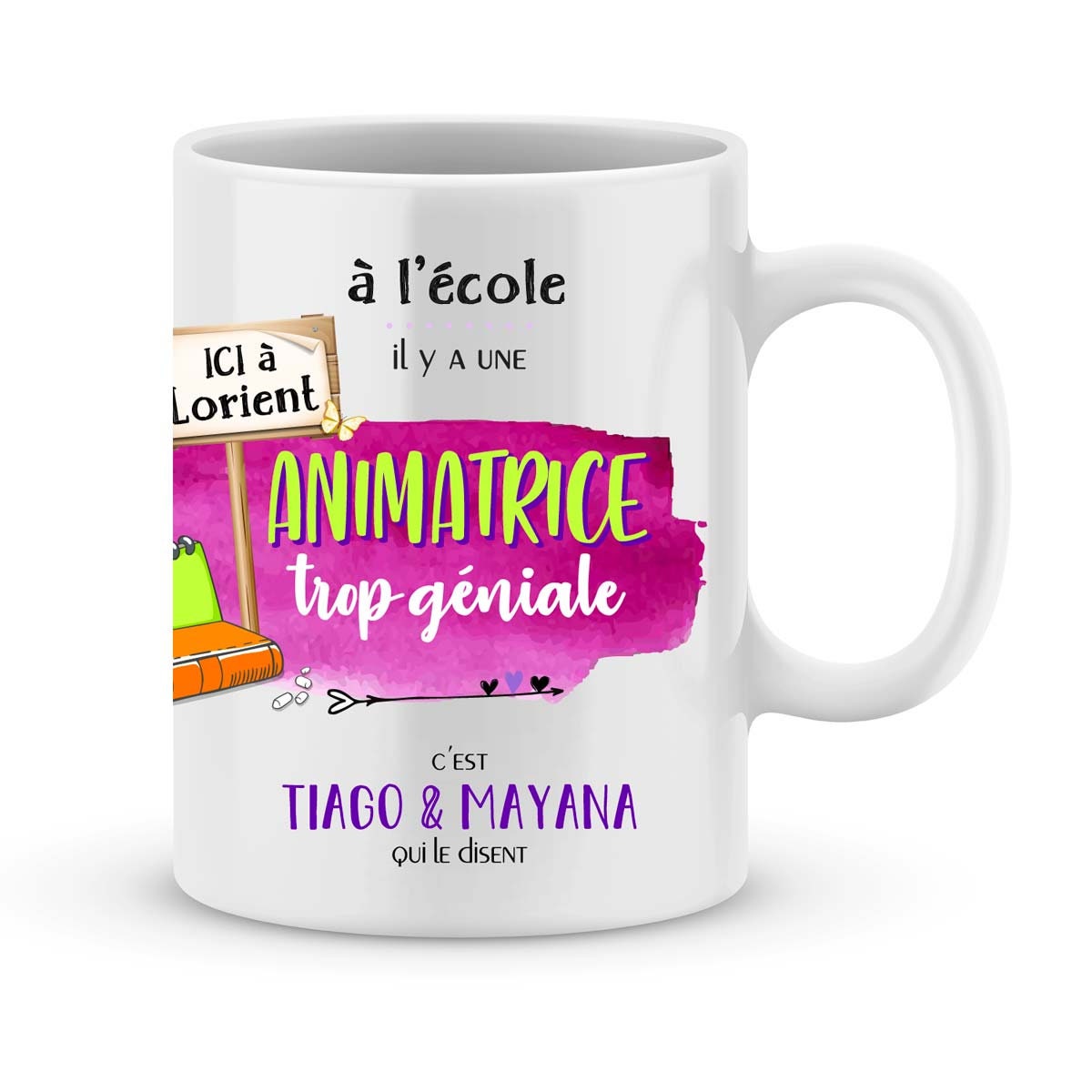 Mug Animatrice à Personnaliser avec Le Prénom de Votre Enfant - Cadeau Pour Périscolaire