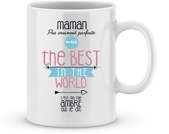 Cadeau pour la fête des mères - Mug MAMAN à personnaliser avec le prénom de votre enfant - Cadeau pour maman personnalisé