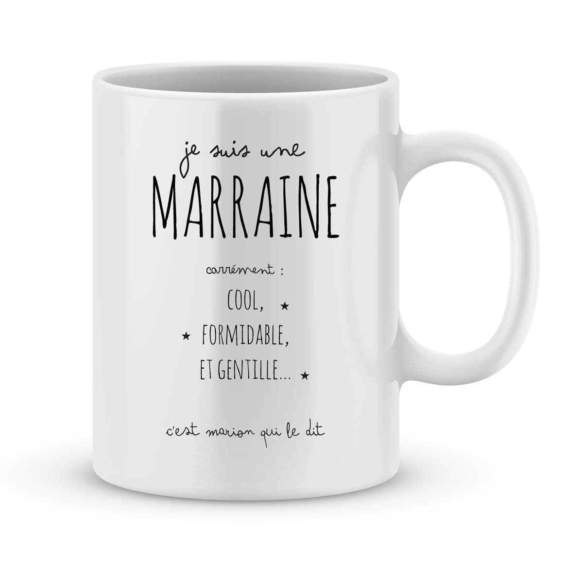 Mug Marraine Personnaliser avec Votre Prénom - Cadeau Personnalisé Pour Marraine Cadeau Naissance Ba