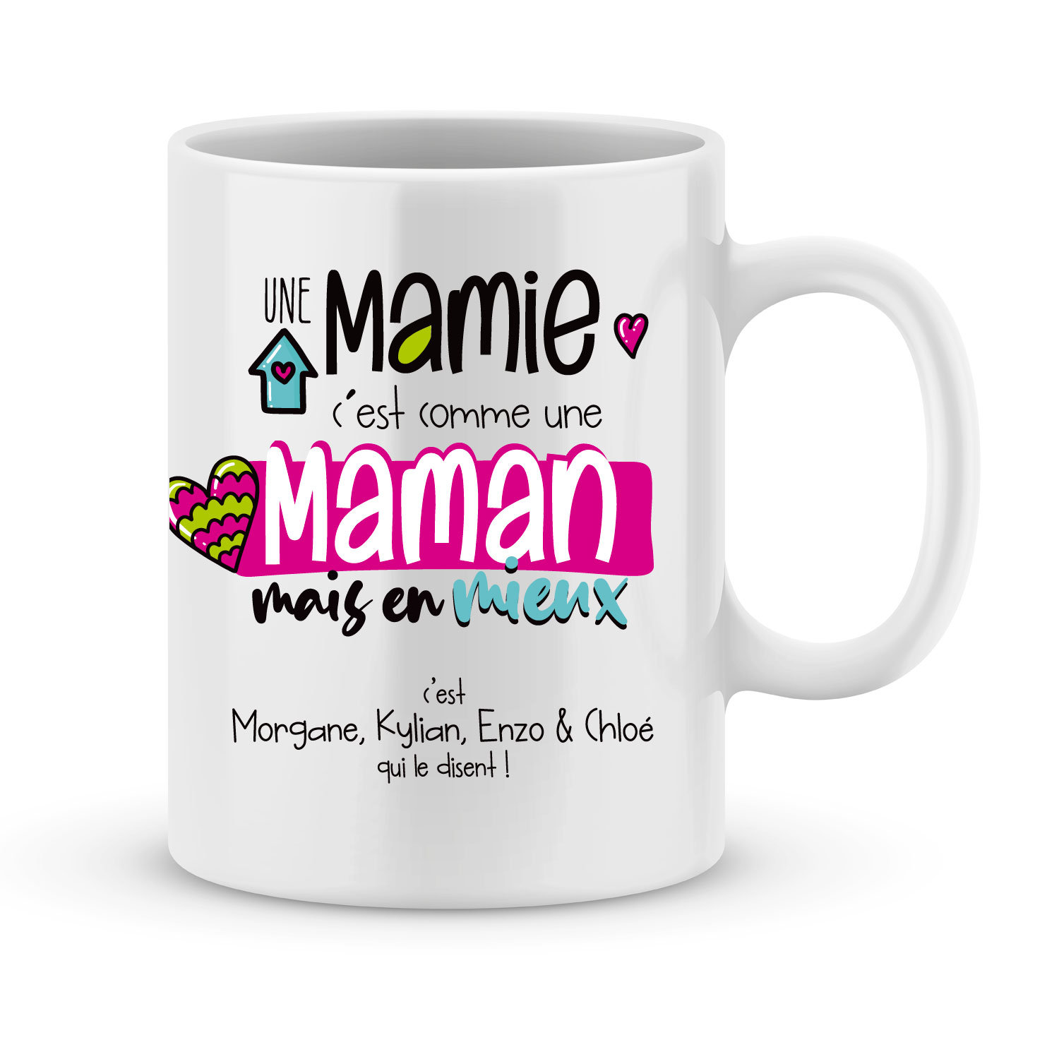 Cadeau Mamie - Mug à Personnaliser avec Prénom Pour Cadeau Fête Des Grands-Mères