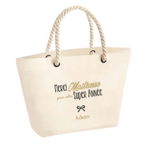 Cadeau Maîtresse - Sac maîtresse haute qualitée  à personnaliser avec prénom  - Cadeau maîtresse - Cadeau fin année scolaire