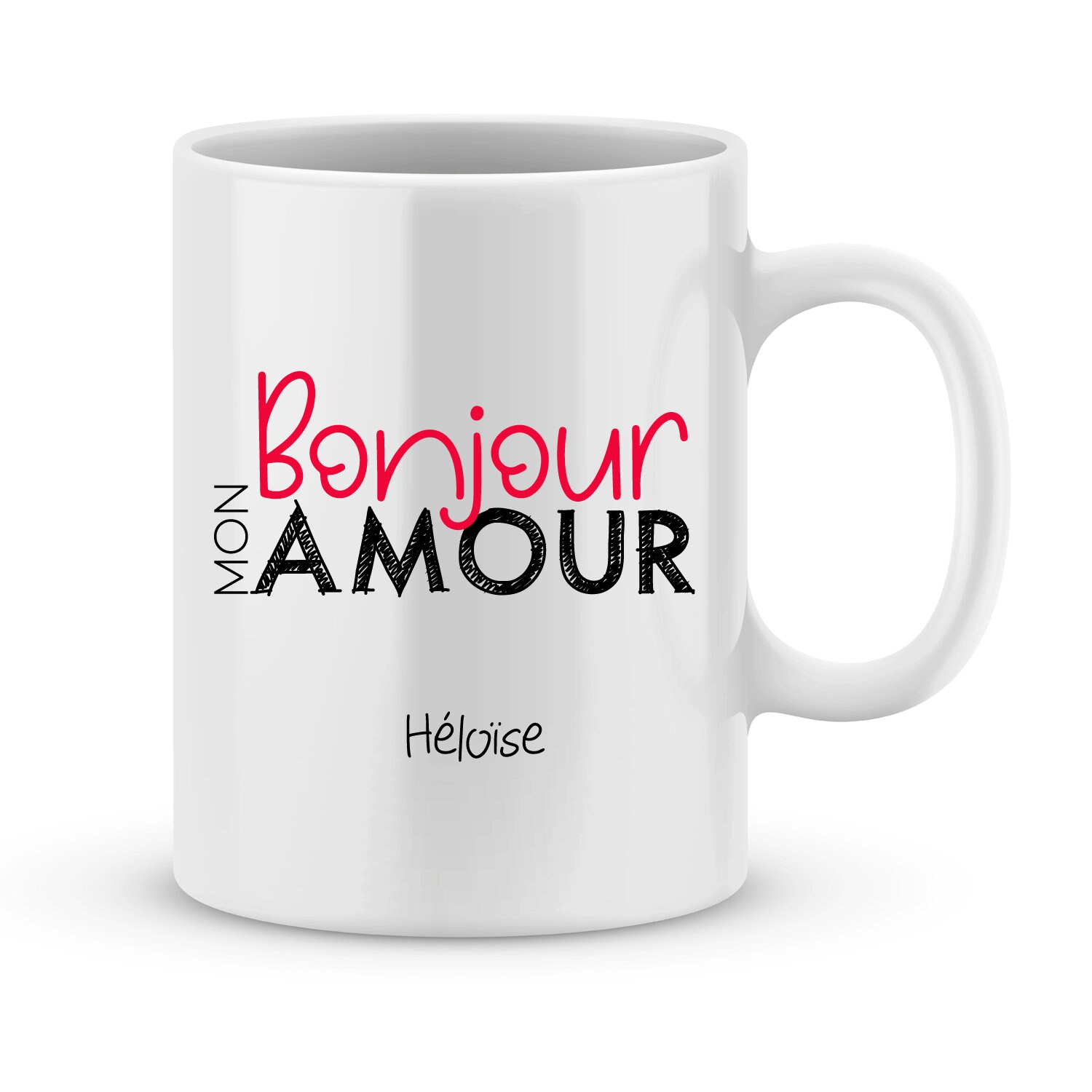 Mug Saint Valentin à Personnaliser avec Prénom - Cadeau Personnalisé Valentin