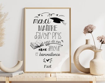 School staff thank you poster, gifts for teachers, daycare, end of school year gift, wall art (SUPPLIED WITHOUT FRAME)