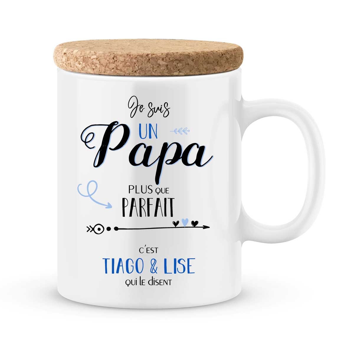 Cadeau Fête Des Pères - Mug à Personnaliser Papa Parfait avec Prénom Enfants Cadeau Anniversaire Pap