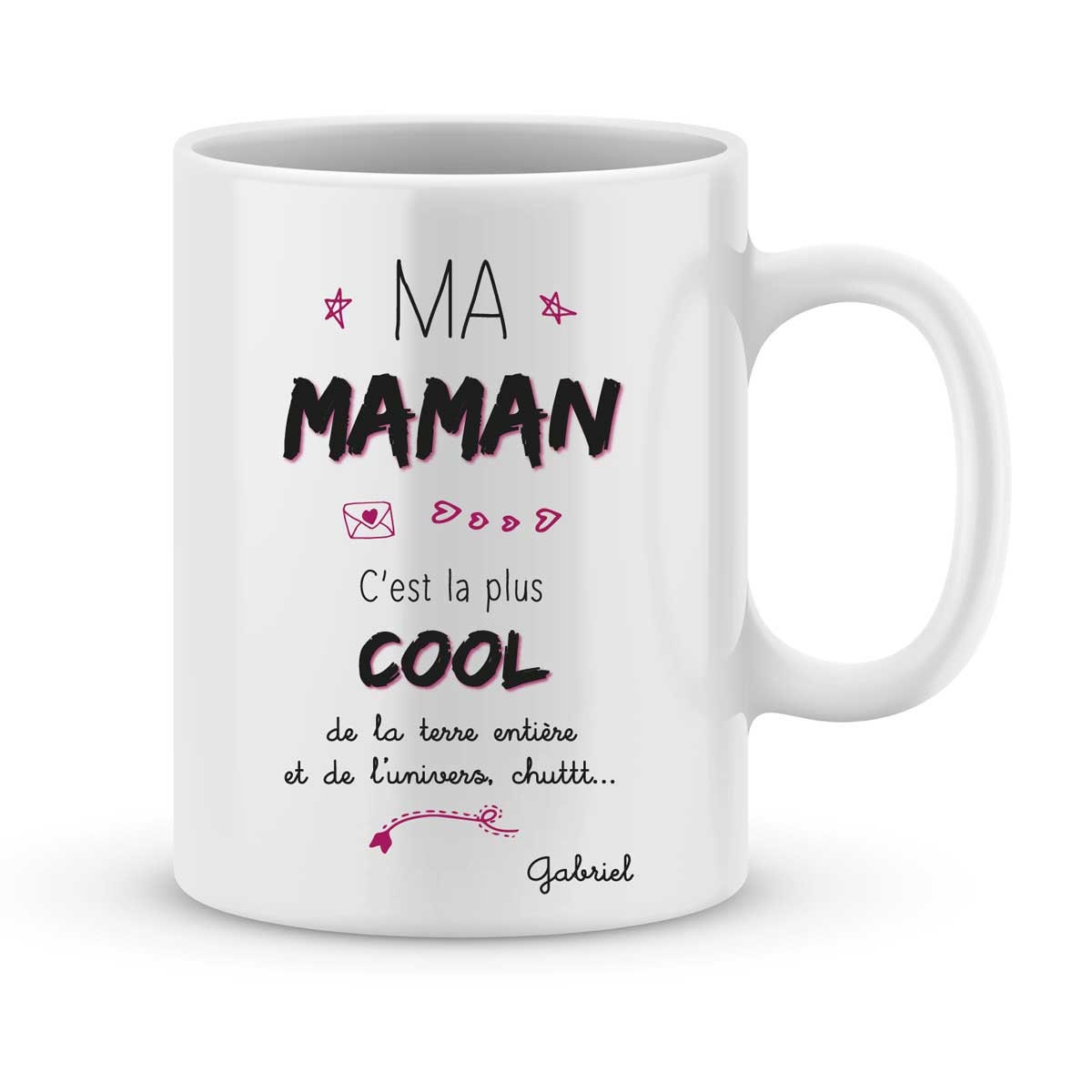 Cadeau Maman - Mug à Personnaliser avec Le Prénom de Votre Enfant Pour Idée Cadeau Fête Des Mères