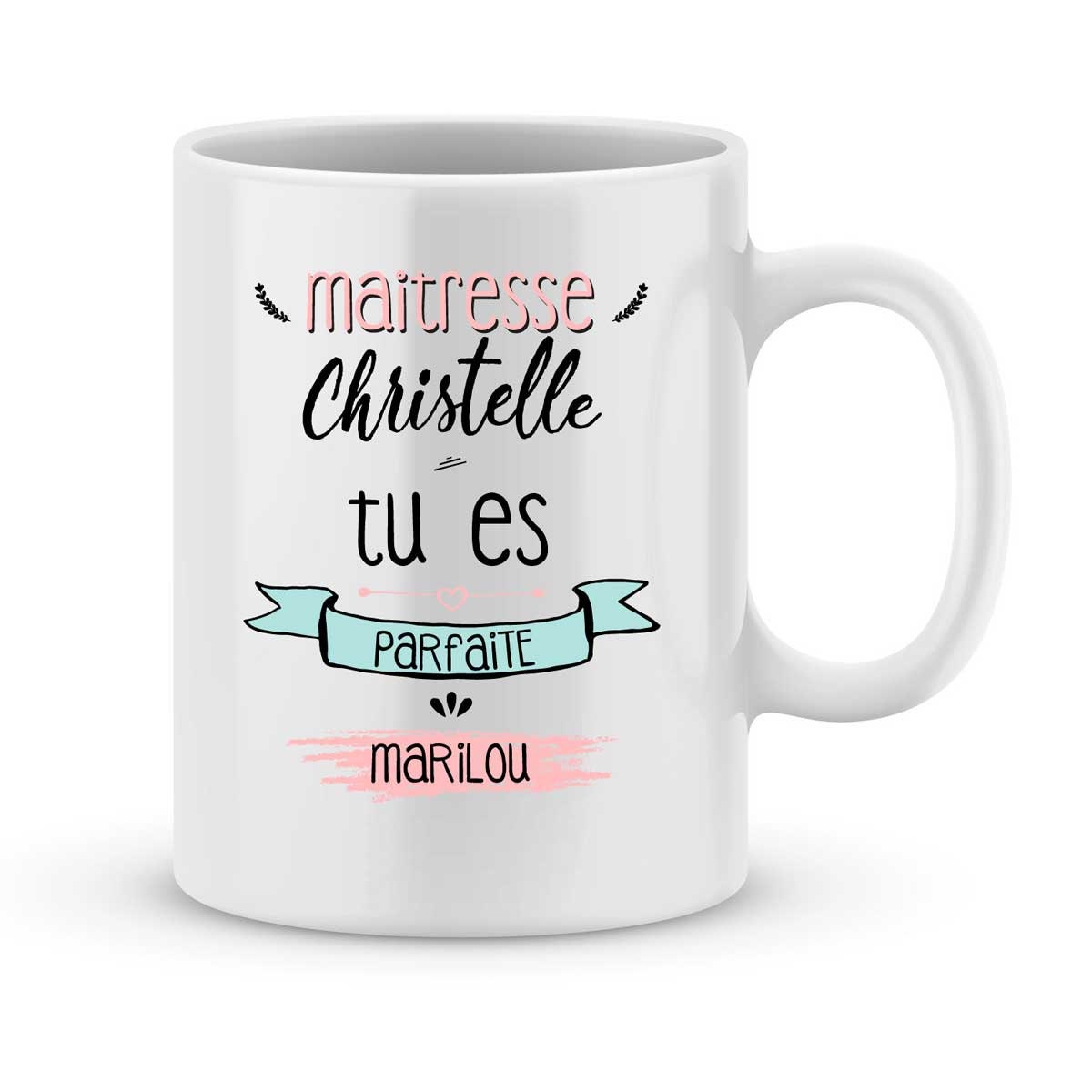 Mug Maîtresse à Personnaliser avec Le Prénom de Votre Enfant - Cadeau Pour Personnalisé Cadeau Fin d