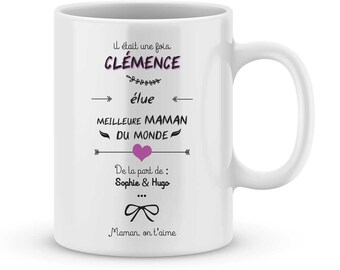 Cadeau pour la fête des mères - Mug MAMAN à personnaliser avec le prénom de votre enfant - Cadeau fête des mères