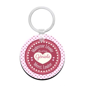 Cadeau maîtresse - Porte clés à personnaliser avec prénom MAÎTRESSE géniale -  cadeau personnalisé pour maîtresse