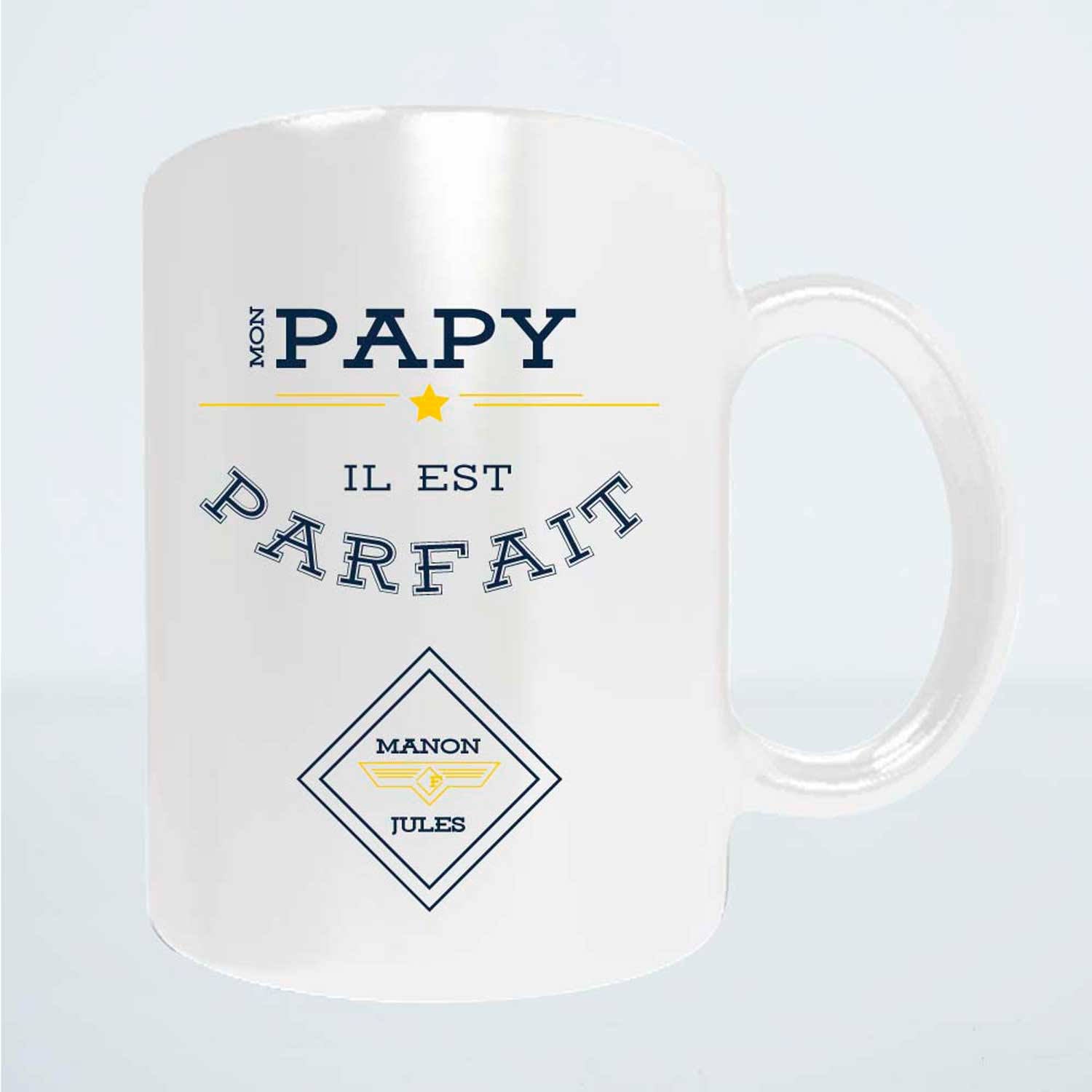 Cadeau de Noël Papy - Mug à Personnaliser Mon Il Est Parfait Idée Cadeau Cadeau Fête Des Grands-Père