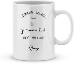 Gift for your dad - Mug to customize with your first name - Father's Day gift idea