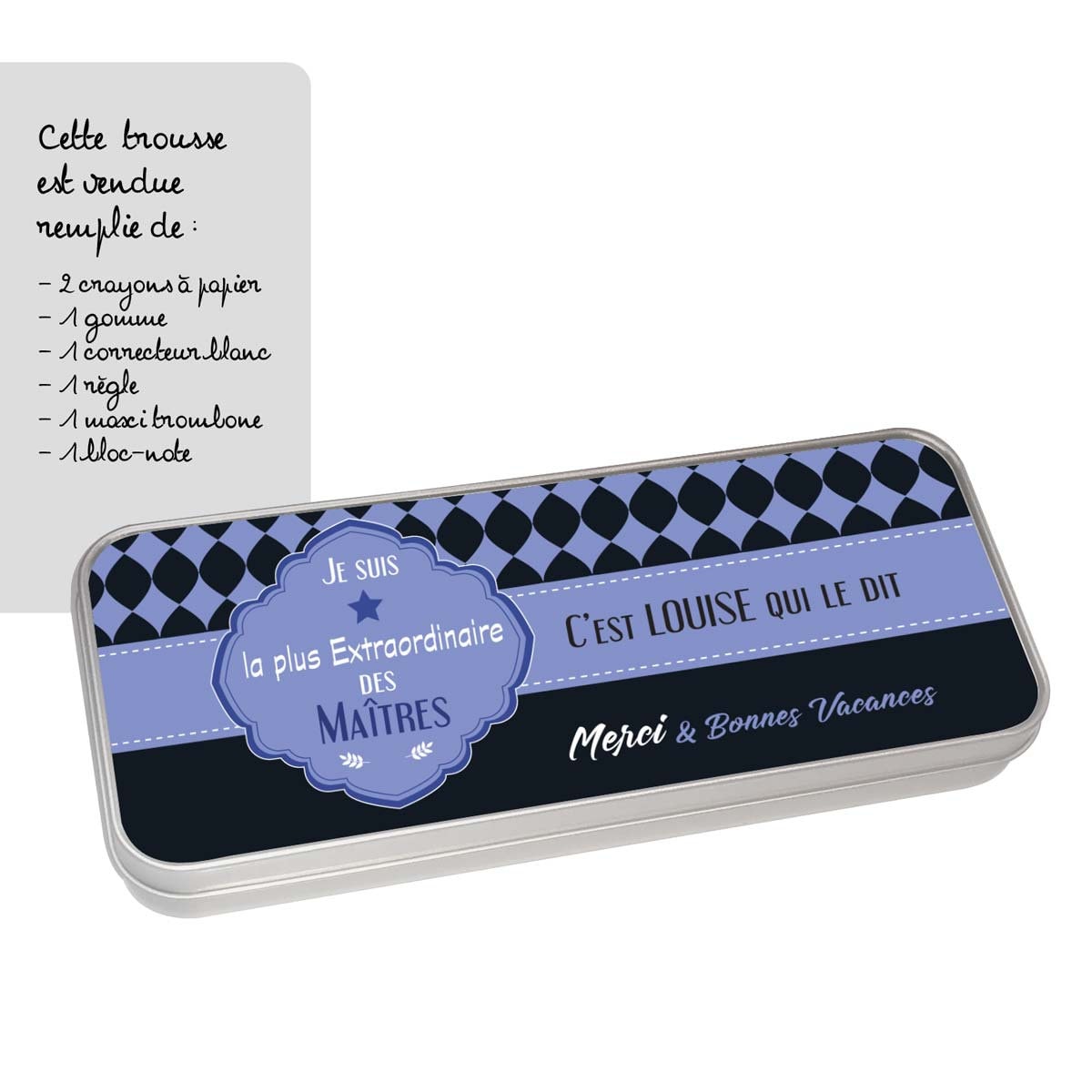 Cadeau Maître - Trousse à Personnaliser avec Prénom Idée Cadeau Maître