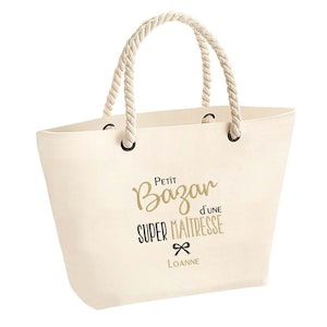 Cadeau Maîtresse - Sac maîtresse haute qualitée  à personnaliser avec prénom  - Cadeau maîtresse - Cadeau fin année scolaire