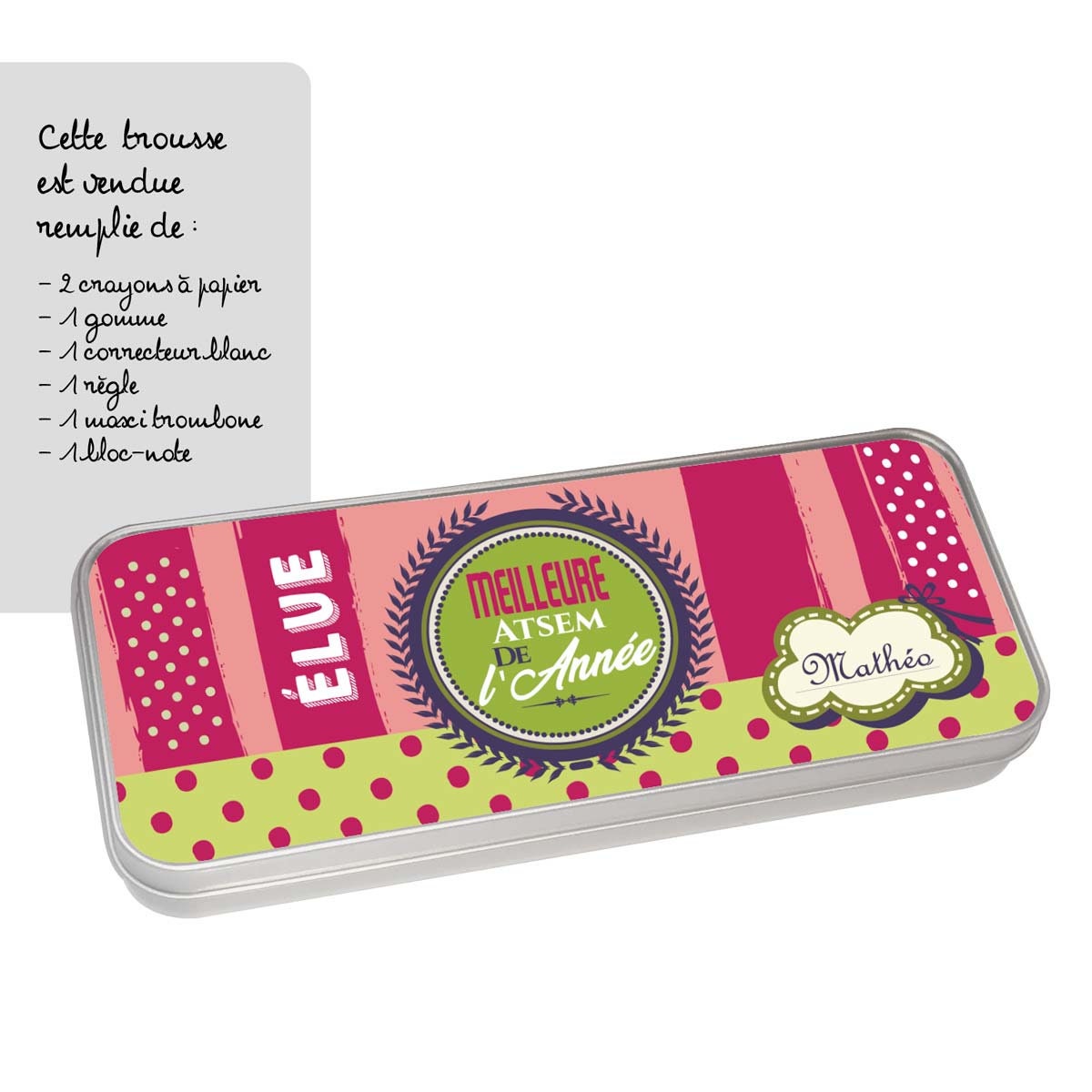 Cadeau Atsem - Trousse à Personnaliser avec Prénom Idée Cadeau Atsem