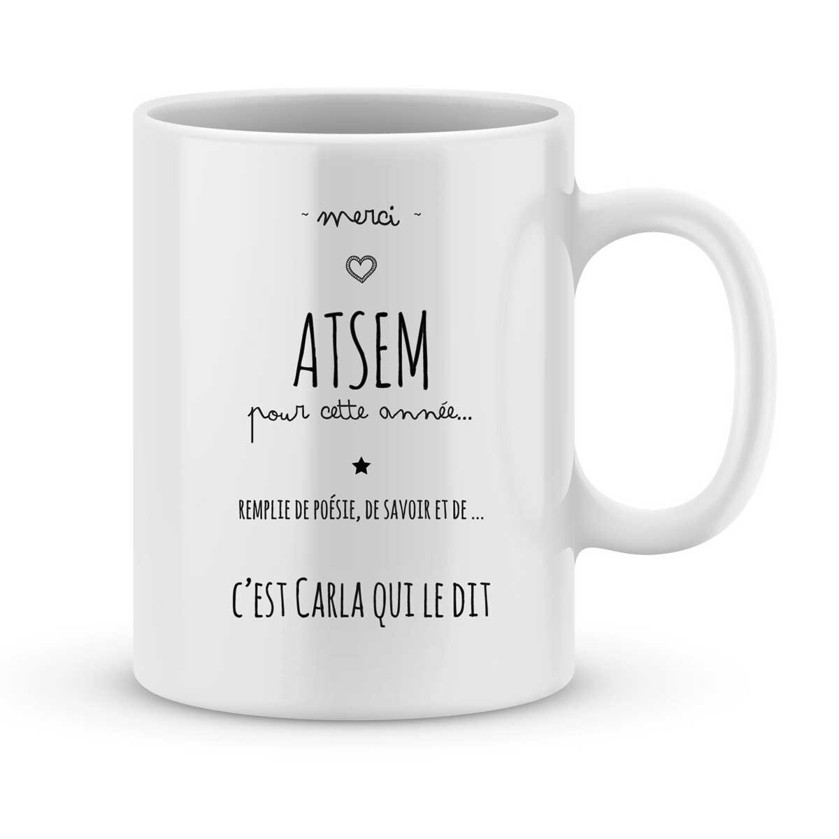 Mug Atsem à Personnaliser avec Le Prénom de Votre Enfant - Cadeau Pour Atsem Personnalisé Cadeau La 