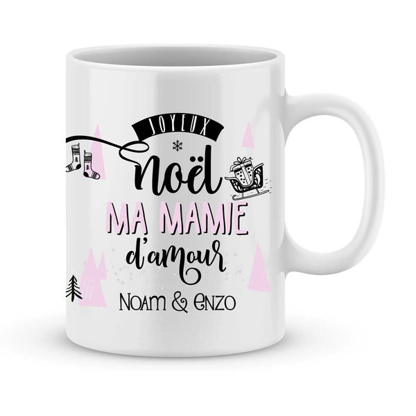 Mug Joyeux Noël mamie - Cadeau de Noël mamie - Idée cadeau de noël pour mamie - cadeau bonne année mamie