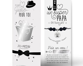Gift ready to give to your DAD | BRACELET engraved lucky charm and card | Original gift| Christmas, party, birthday. FREE gift box