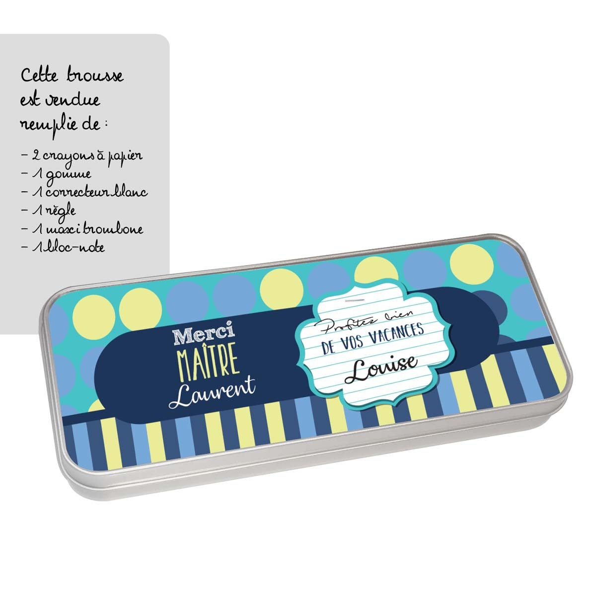 Cadeau Maître - Trousse à Personnaliser avec Prénom Idée Cadeau Maître