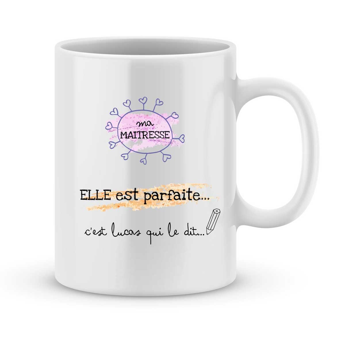 Mug Maîtresse à Personnaliser avec Le Prénom de Votre Enfant - Cadeau Pour Personnalisé Cadeau Fin d