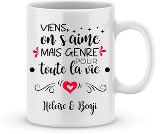 Mug Saint valentin à personnaliser avec prénom – Cadeau personnalisé Saint Valentin