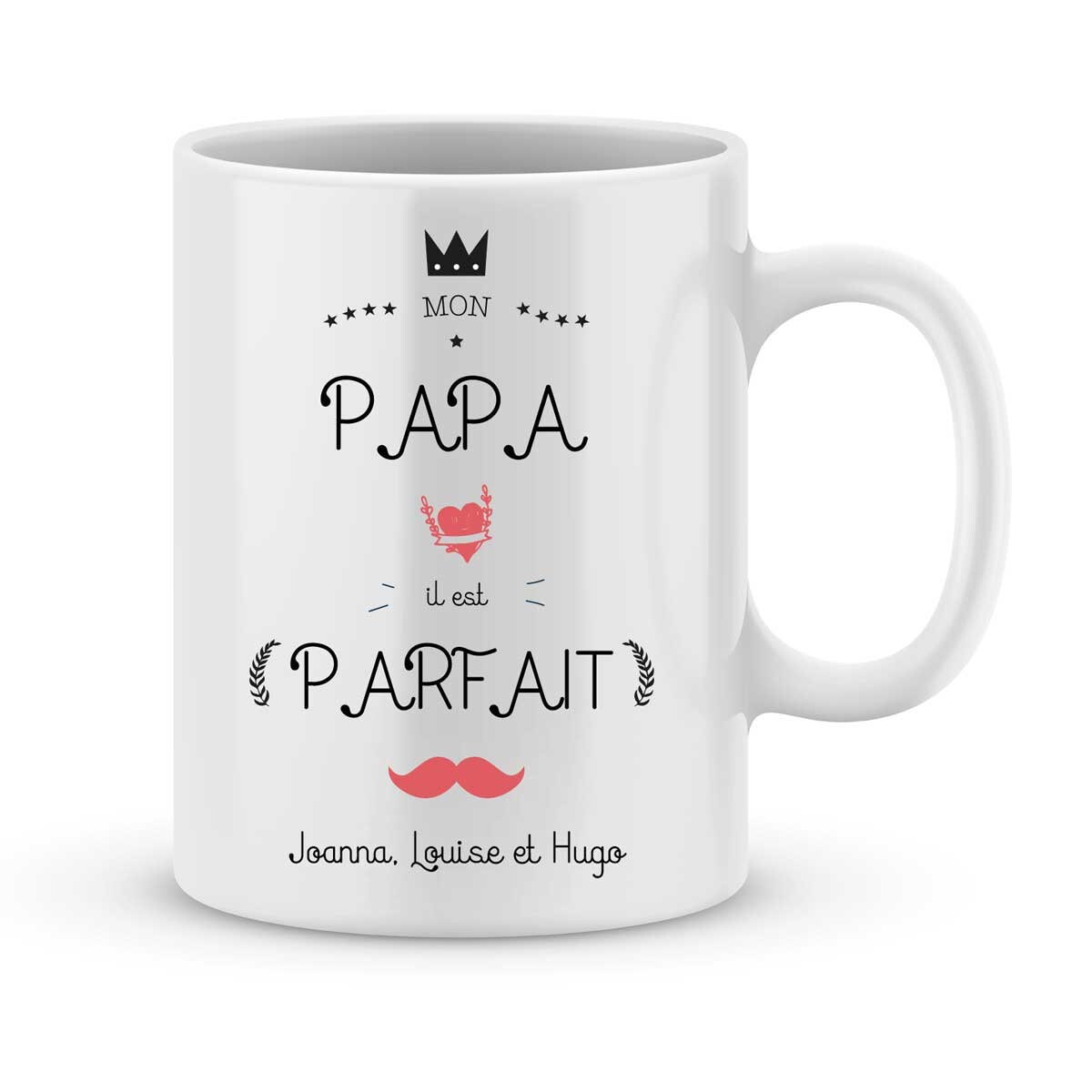 Cadeau Fête Des Pères - Mug à Personnaliser Papa Parfait avec Votre Prénom Cadeau Papas