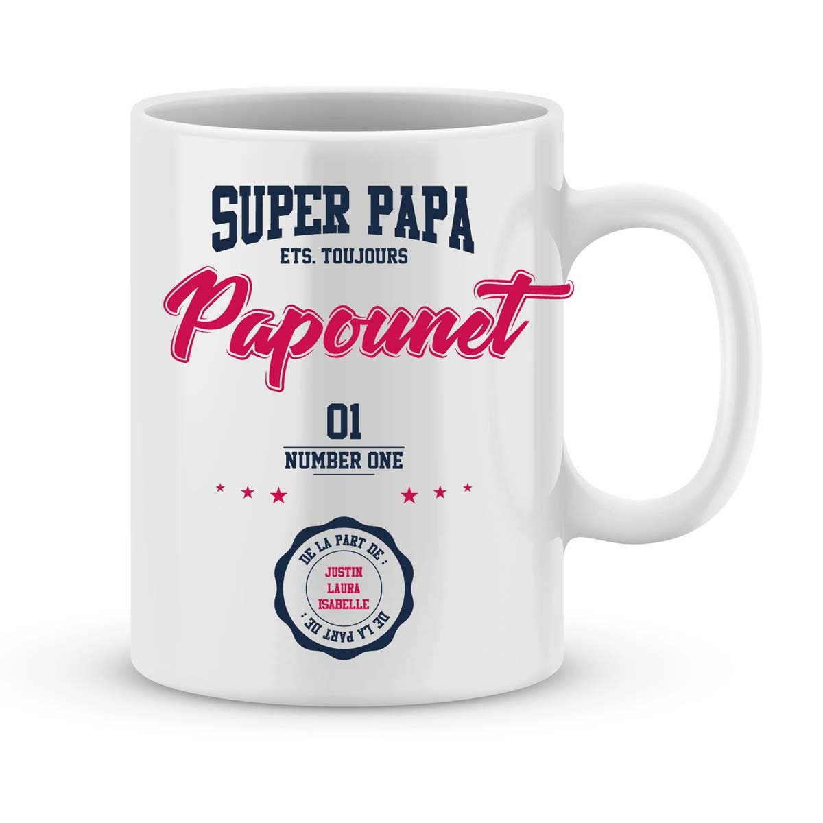 Cadeau noël papa  Mug personnalisé joyeux noël avec prénoms - JoliMug