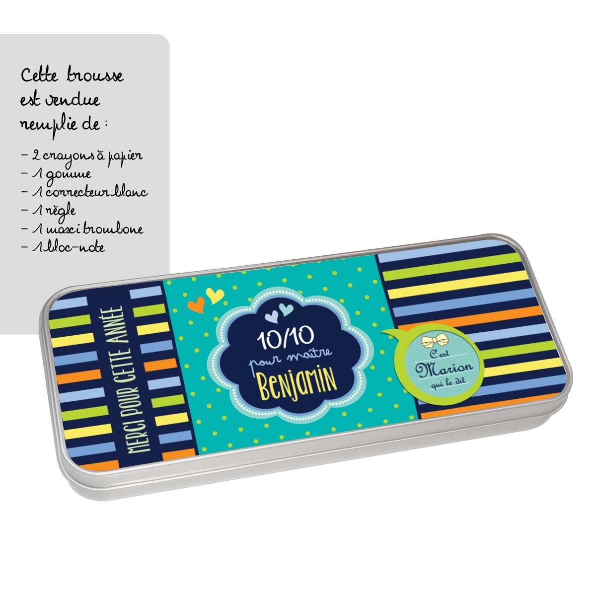 Cadeau Maître - Trousse à Personnaliser avec Prénom Idée Cadeau Maître