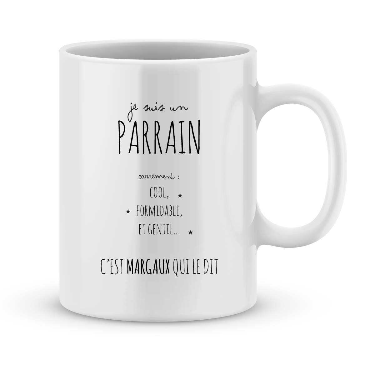 Cadeau Parrain à Personnaliser avec Votre Prénom - Mug Personnalisé Pour Idée Cadeau Parrain