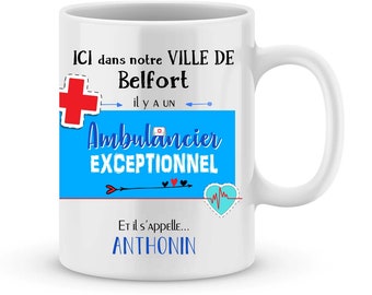 Cadeau ambulancier - Mug à personnaliser pour ambulancier