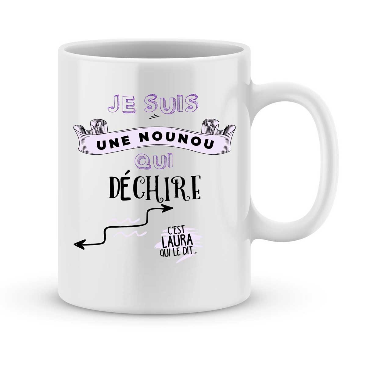 Mug Nounou à Personnaliser avec Le Prénom de Votre Enfant - Cadeau Personnalisé Cadeau Fin d'année S