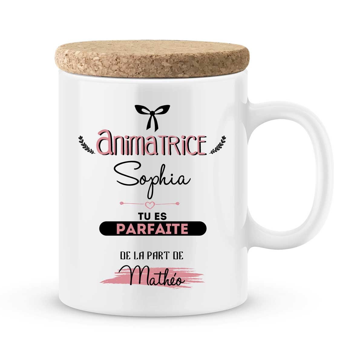 Mug Animatrice à Personnaliser avec Le Prénom de Votre Enfant - Cadeau Cadeau Pour La Fin d'année Sc