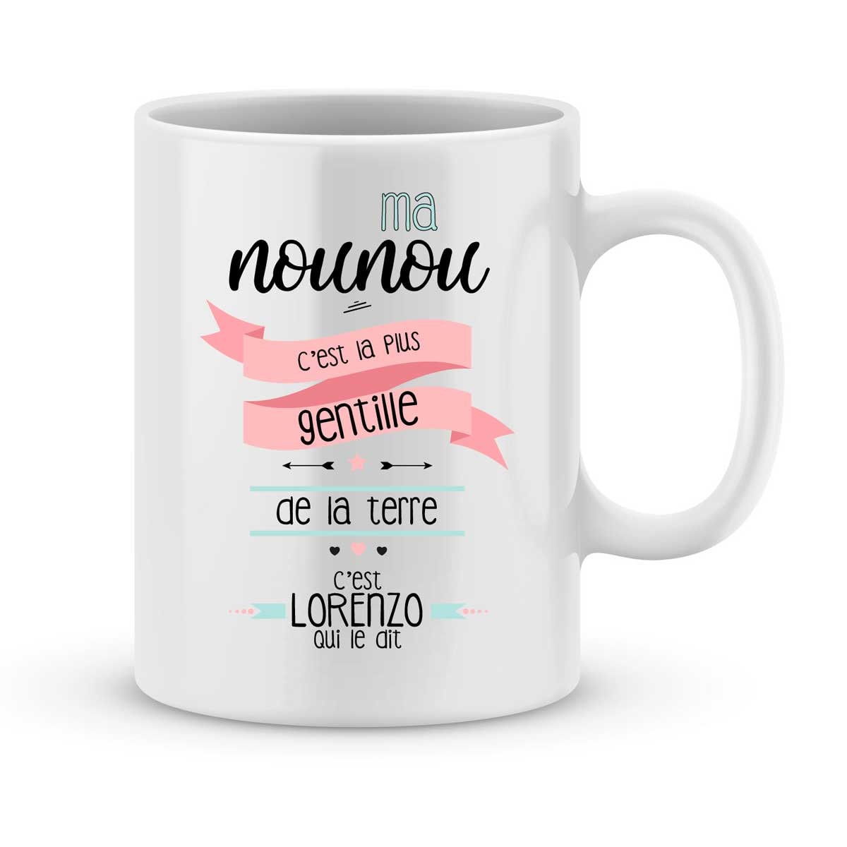 Mug nounou à personnaliser avec le prénom de votre enfant Cadeau nounou  personnalisé cadeau nounou fin d'année scolaire cadeau Noël -  France