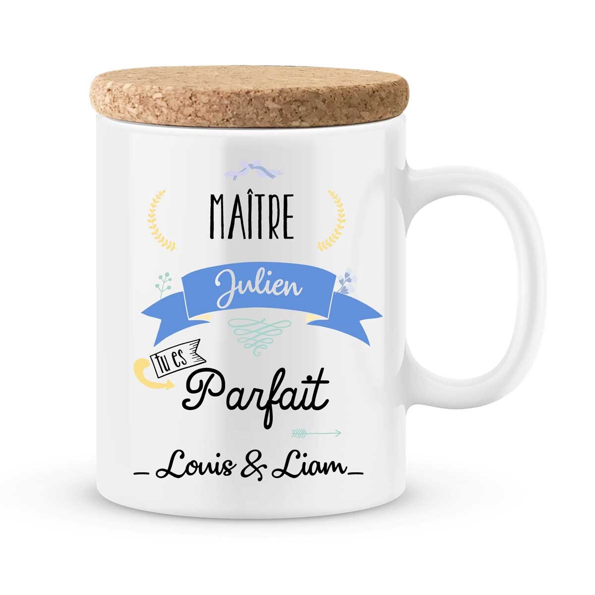 Mug Maître à Personnaliser avec Le Prénom de Votre Enfant - Cadeau Personnalisé Cadeau Pour La Fin d