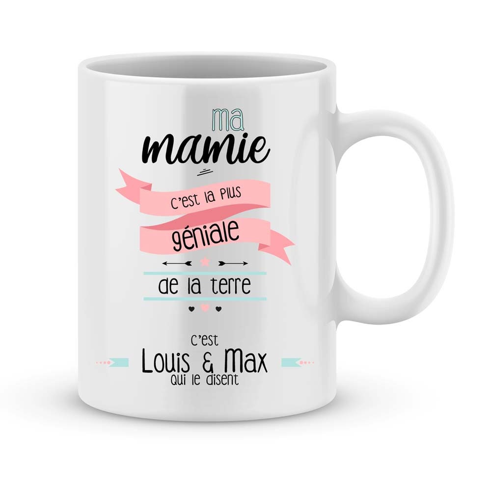 Cadeau de Noël Mamie - Mug à Personnaliser Mamie Géniale Cadeau Fête Des Grands-Mères