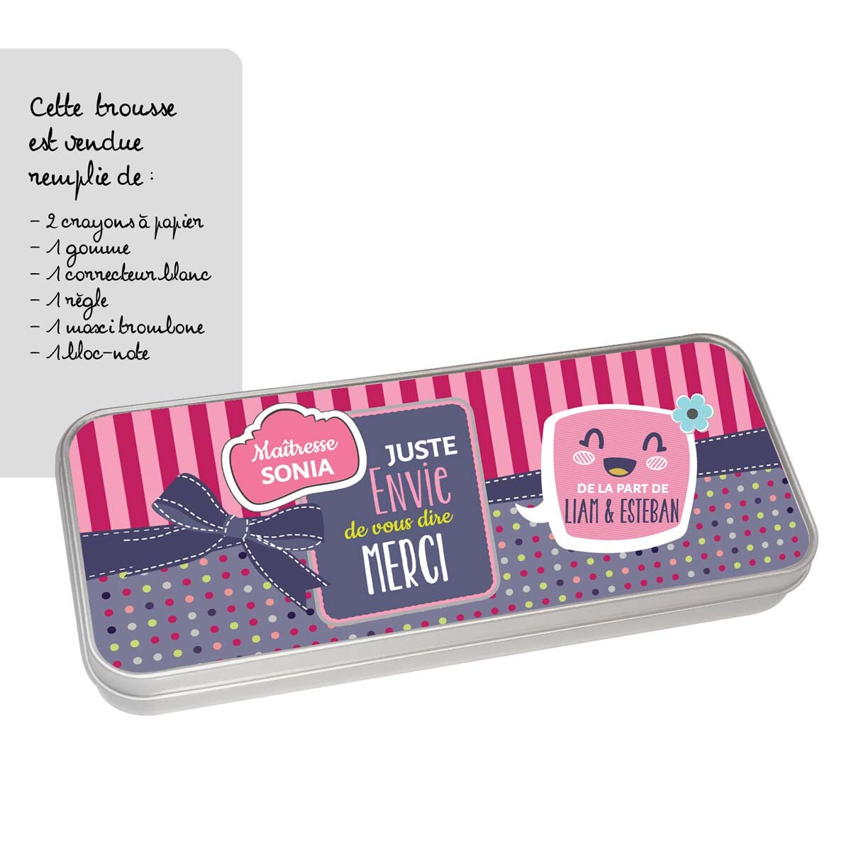 Cadeau Maîtresse - Trousse à Personnaliser avec Prénom Idée Cadeau Maîtresse