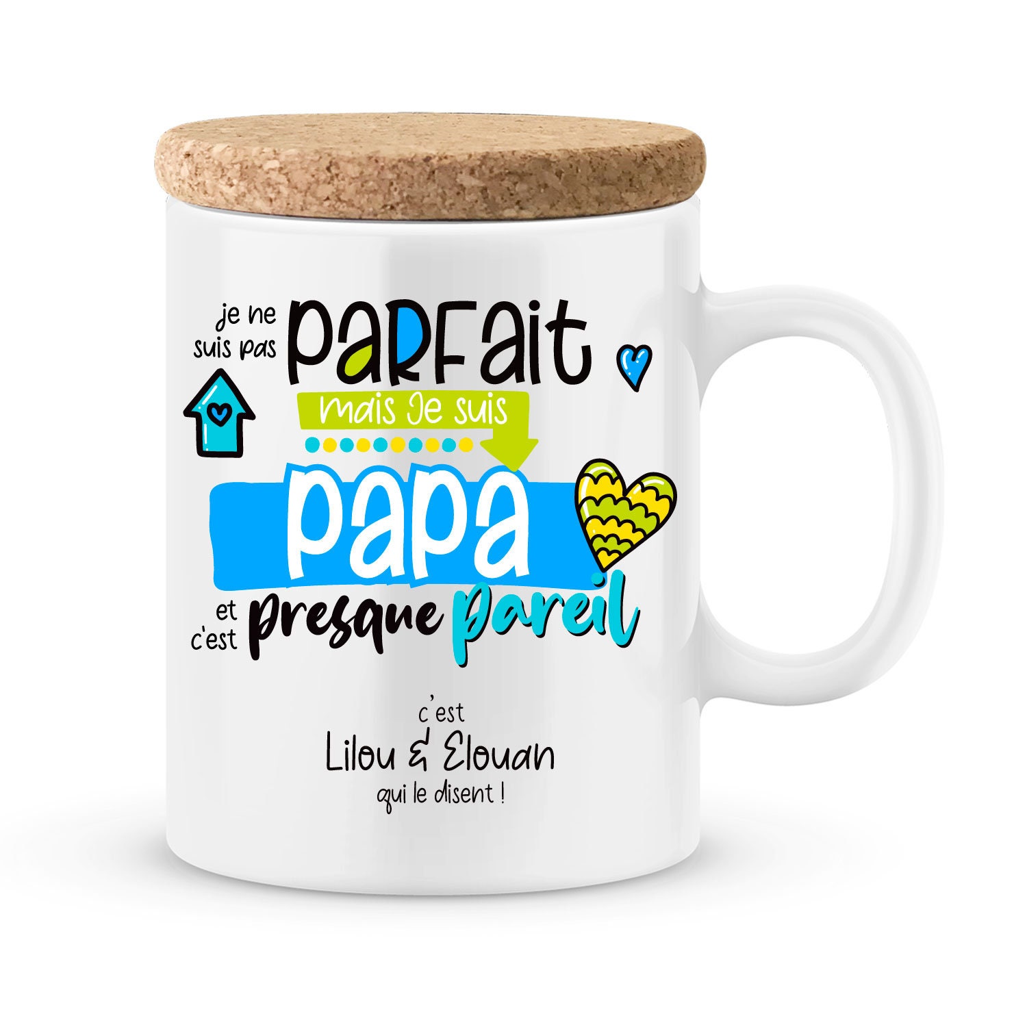 Mug Papa à Personnaliser avec Votre Prénom - Cadeau Personnalisé Fête Des Pères Mug Pour Pères