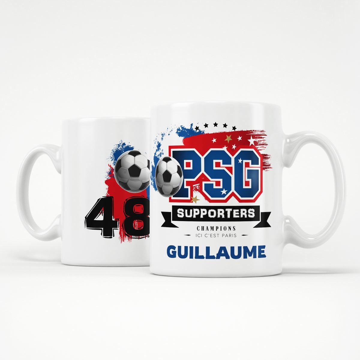 Mug personnalisé avec un prénom foot PSG - Joli Mug