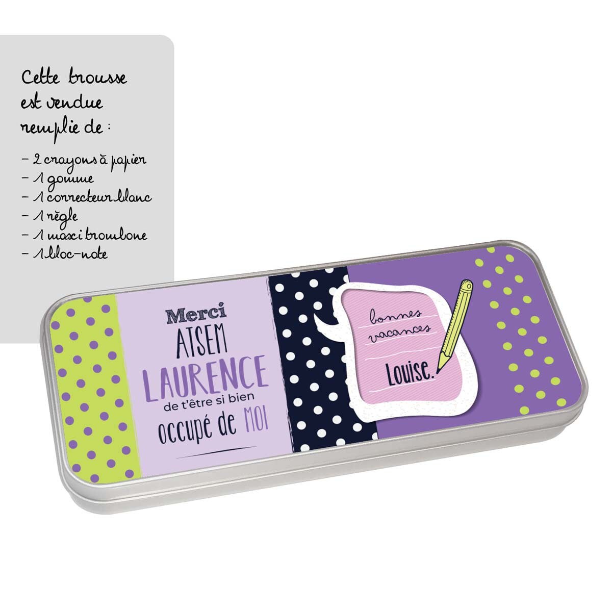 Cadeau Atsem - Trousse à Personnaliser avec Prénom Idée Cadeau Atsem