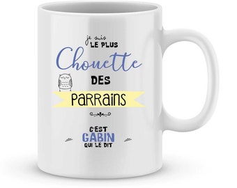 MUG PARRAIN to customize with your first name - Personalized gift for godfather - personalized gift birth - baptism - mug sponsor ...