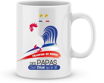 Cadeau fête des pères - Mug à personnaliser avec votre prénom "Champion du monde des PAPAS"  - Cadeau fête des pères - Cadeau anniversaire