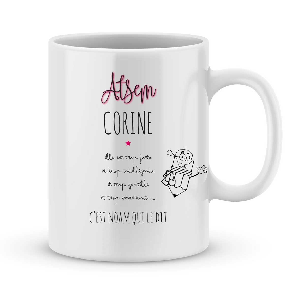 Mug Atsem à Personnaliser avec Le Prénom de Votre Enfant - Cadeau Pour Atsem Personnalisé Cadeau La 