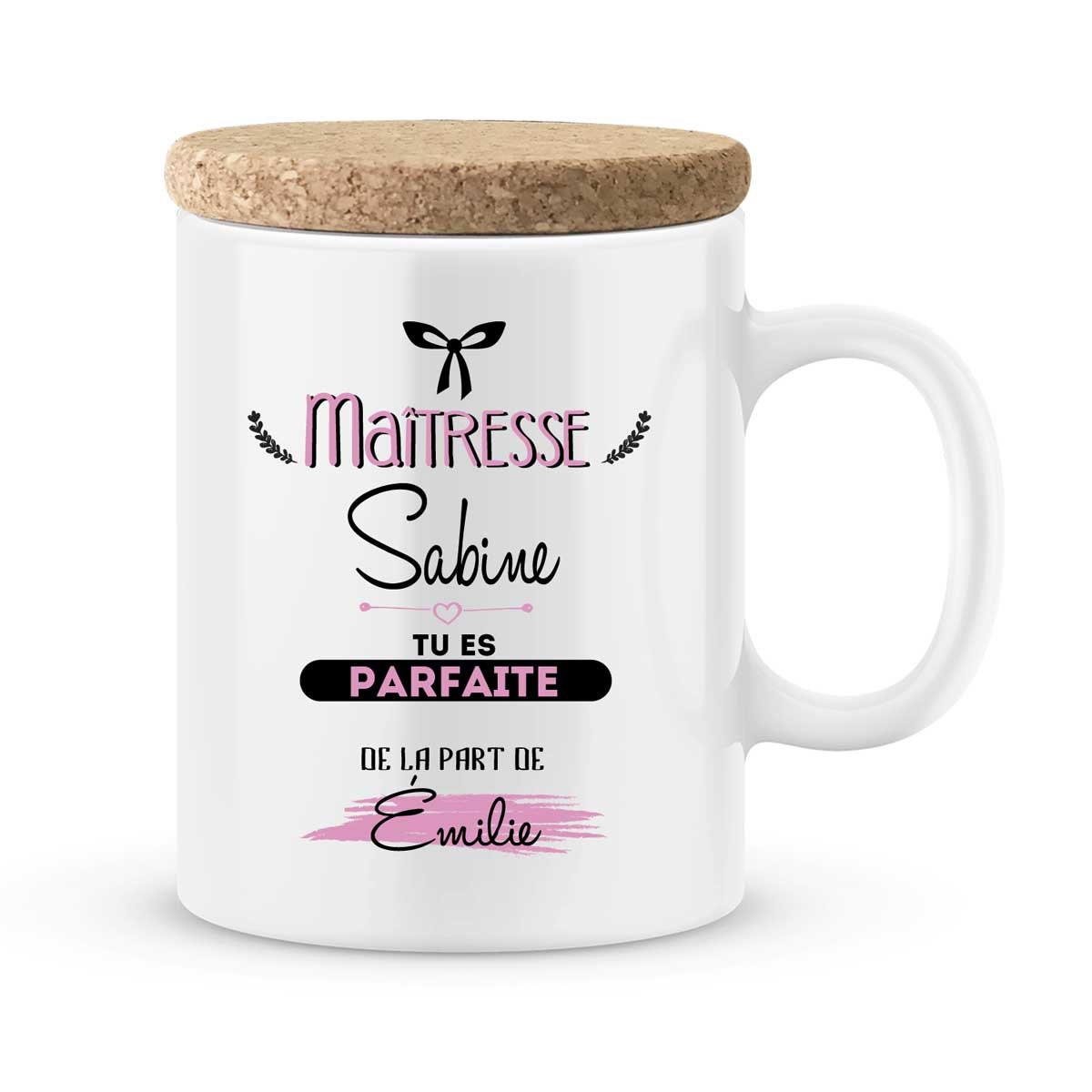 Mug Maîtresse à Personnaliser avec Le Prénom de Votre Enfant - Cadeau Personnalisé Cadeau Pour La Fi