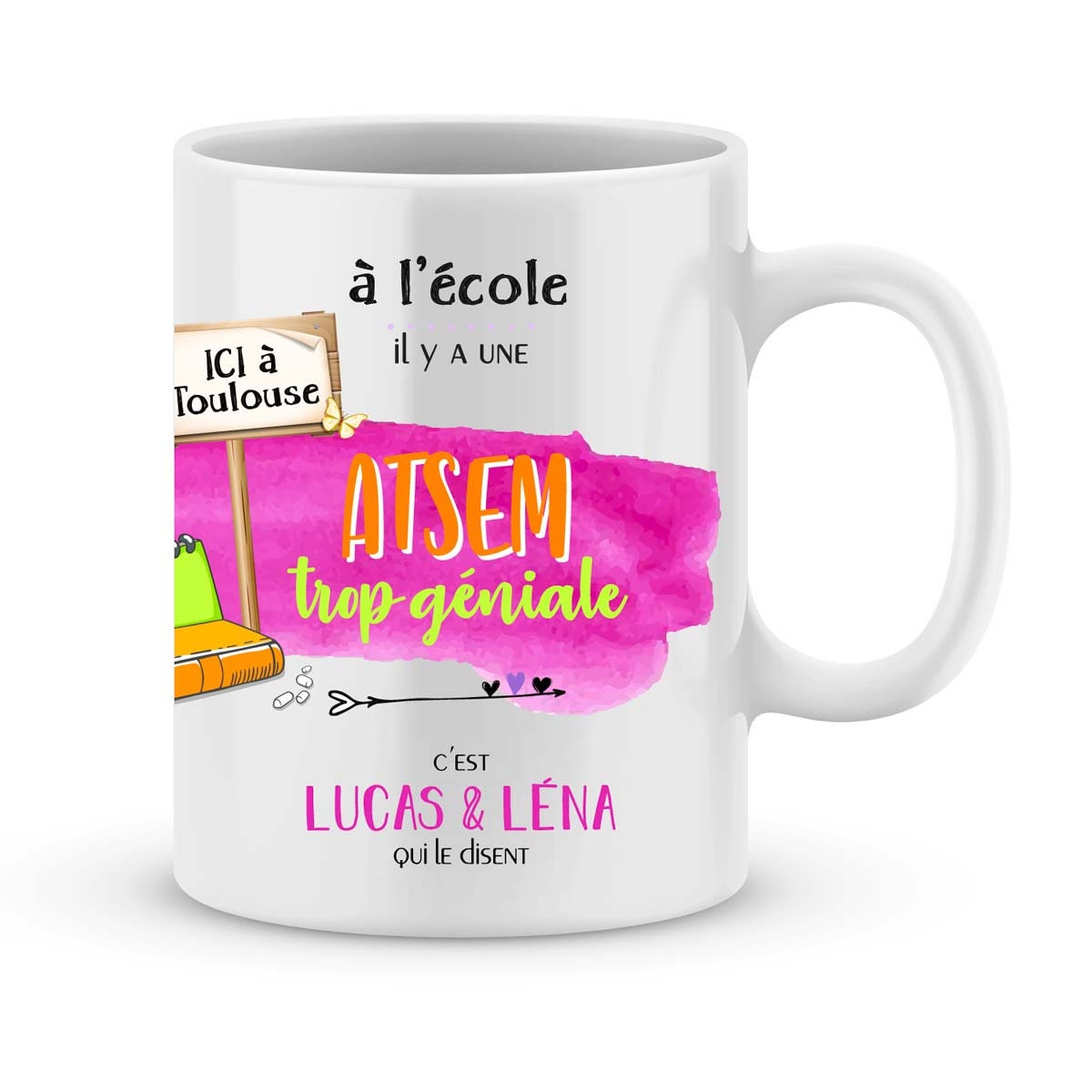 Mug Atsem à Personnaliser avec Le Prénom de Votre Enfant - Cadeau Pour Atsem